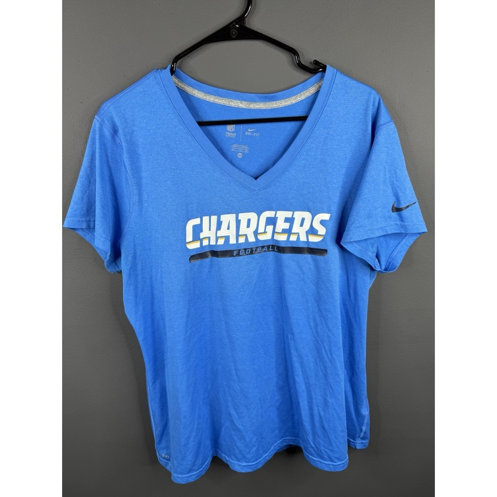 Los Angeles Chargers Womens Shirt Blue 2XL XXL Short Sleeve‎ NFL Football Nike